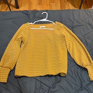 madewell mustard long sleeve shirt